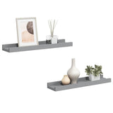 Mensole Loggia per Foto 2 pz Grigie 40x9x3 cm in MDF