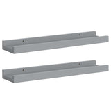 Mensole Loggia per Foto 2 pz Grigie 40x9x3 cm in MDF