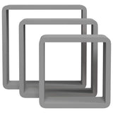 Mensole a Cubo da Parete 3 pz Grigie in MDF