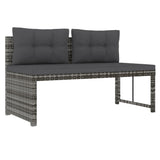 Set da Pranzo da Giardino 4 pz con Cuscini in Polyrattan Grigio