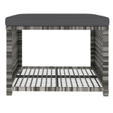 Set da Pranzo da Giardino 4 pz con Cuscini in Polyrattan Grigio