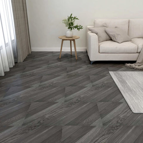 Listoni Pavimenti Autoadesivi 55 pz in PVC 5,11 m Grigi Rigati