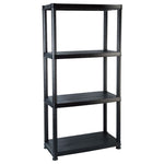 Scaffale a 4 Ripiani Nero 61x30,5x130 cm in Plastica