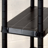 Scaffale a 4 Ripiani Nero 61x30,5x130 cm in Plastica