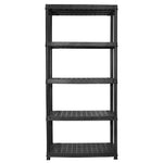 Scaffale a 5 Ripiani Nero 85x40x185 cm in Plastica