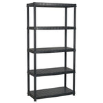 Scaffale a 5 Ripiani Nero 91,5x45,7x185 cm in Plastica