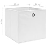 Contenitori 4 pz in Tessuto non Tessuto 28x28x28 cm Bianco