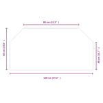 Lastra in Vetro per Caminetto Esagonale 120x60 cm
