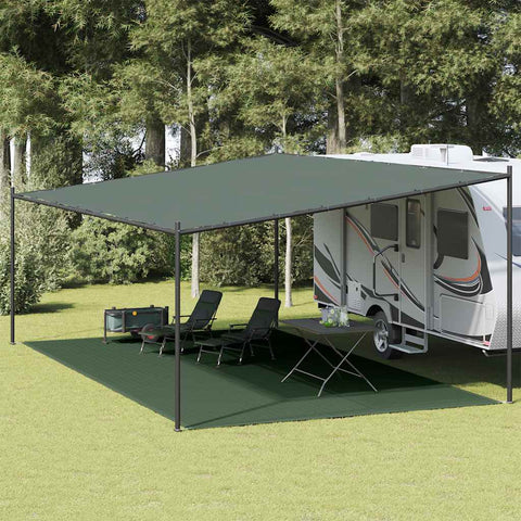 Tappeto da Tenda 400x800 cm Verde Scuro in HDPE