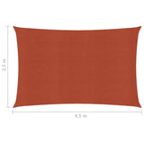 Vela Parasole 160 g/m Terracotta 2,5x4,5 m in HDPE