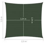 Vela Parasole 160 g/m Verde Scuro 2,5x2,5 m in HDPE