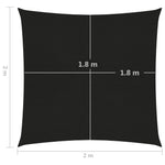 Vela Parasole 160 g/m Nera 2x2 m in HDPE