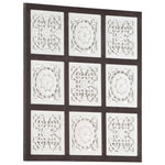 Pannello Intagliato a Mano in MDF 60x60x1,5 cm Marrone e Bianco