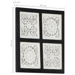 Pannello Murale Intagliato MDF 40x40x1,5 cm Nero e Bianco