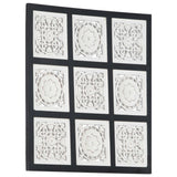 Pannello murale Intagliato a Mano MDF 60x60x1,5 cm Nero e Bianco