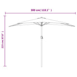 Ombrellone Balcone Palo in Alluminio Bordò 300x155x223cm a Metà