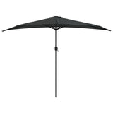 Ombrellone Balcone Palo in Alluminio Nero 300x155x223cm a Metà
