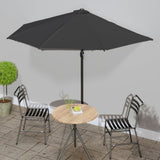 Ombrellone Balcone Palo in Alluminio Nero 300x155x223cm a Metà