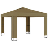 Gazebo con Tetto Doppio 3x3x2,7 m Grigio Talpa 180 g/m