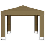 Gazebo con Tetto Doppio 3x3x2,7 m Grigio Talpa 180 g/m