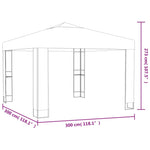 Gazebo con Tetto Doppio 3x3x2,7 m Grigio Talpa 180 g/m