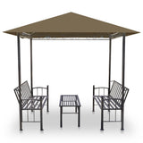 Padiglione Giardino Tavolo e Panche 2,5x1,5x2,4m Talpa 180 g/m