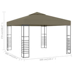 Gazebo da Giardino 3x3 m Grigio Talpa 180 g/m