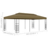 Gazebo da Giardino 6x3x2,7 m Grigio Talpa 180 g/m