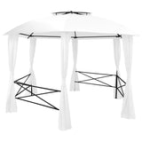 Gazebo da Giardino con Tende 360x312x265 cm Bianco 180 g/m