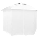 Gazebo da Giardino con Tende 360x312x265 cm Bianco 180 g/m