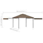 Gazebo Tetto Doppio Estendibile 3x3x2,75m Grigio Talpa 180g/m