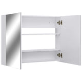 Armadietto a Specchio Bianco 80x15x60 cm in MDF