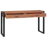 Scrivania con 2 Cassetti 140x40x75 cm in Legno di Teak