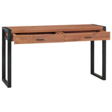 Scrivania con 2 Cassetti 140x40x75 cm in Legno di Teak