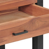 Scrivania con 2 Cassetti 140x40x75 cm in Legno di Teak
