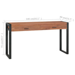 Scrivania con 2 Cassetti 140x40x75 cm in Legno di Teak