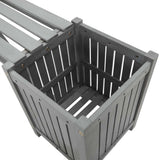 Panca da Giardino con 2 Fioriere 150cm Legno di Acacia Grigio