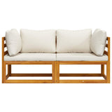 Divani Modulari Angolari 2 pz con Cuscino Bianco Crema