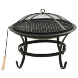 Braciere e Barbecue 2 in 1 con Attizzatoio 56x56x49 cm Acciaio