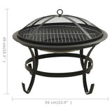 Braciere e Barbecue 2 in 1 con Attizzatoio 56x56x49 cm Acciaio