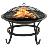 Braciere e Barbecue 2 in 1 con Attizzatoio 56x56x49 cm Acciaio