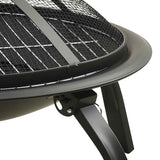 Braciere e Barbecue 2 in 1 con Attizzatoio 56x56x49 cm Acciaio