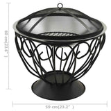 Braciere e Barbecue 2in1 e Attizzatoio 59x59x60 cm Acciaio Inox