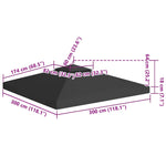 Copertura Superiore per Gazebo a 2 Strati 310 g/m 3x3 m Nera