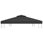 Copertura Superiore per Gazebo a 2 Strati 310 g/m 4x3 m Nera