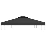 Copertura Superiore per Gazebo a 2 Strati 310 g/m 4x3 m Nera