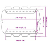 Baldacchino per Dondolo Giardino Antracite 188/168x145/110cm