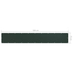 Paravento da Balcone Verde Scuro 75x500 cm Tessuto Oxford