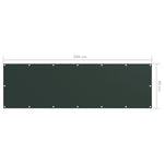 Paravento da Balcone Verde Scuro 90x300 cmTessuto Oxford