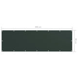 Paravento da Balcone Verde Scuro 90x300 cmTessuto Oxford